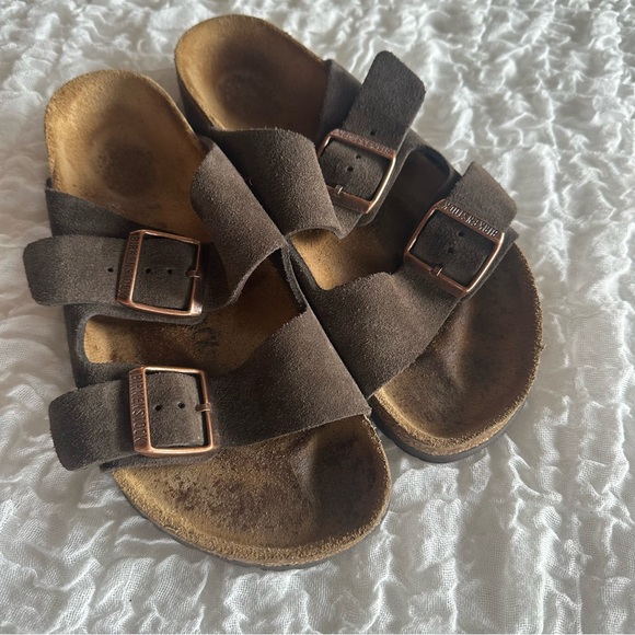 Birkenstock Arizona Mocha Suede Sandals Size 37/6-6.5 - Picture 2 of 10